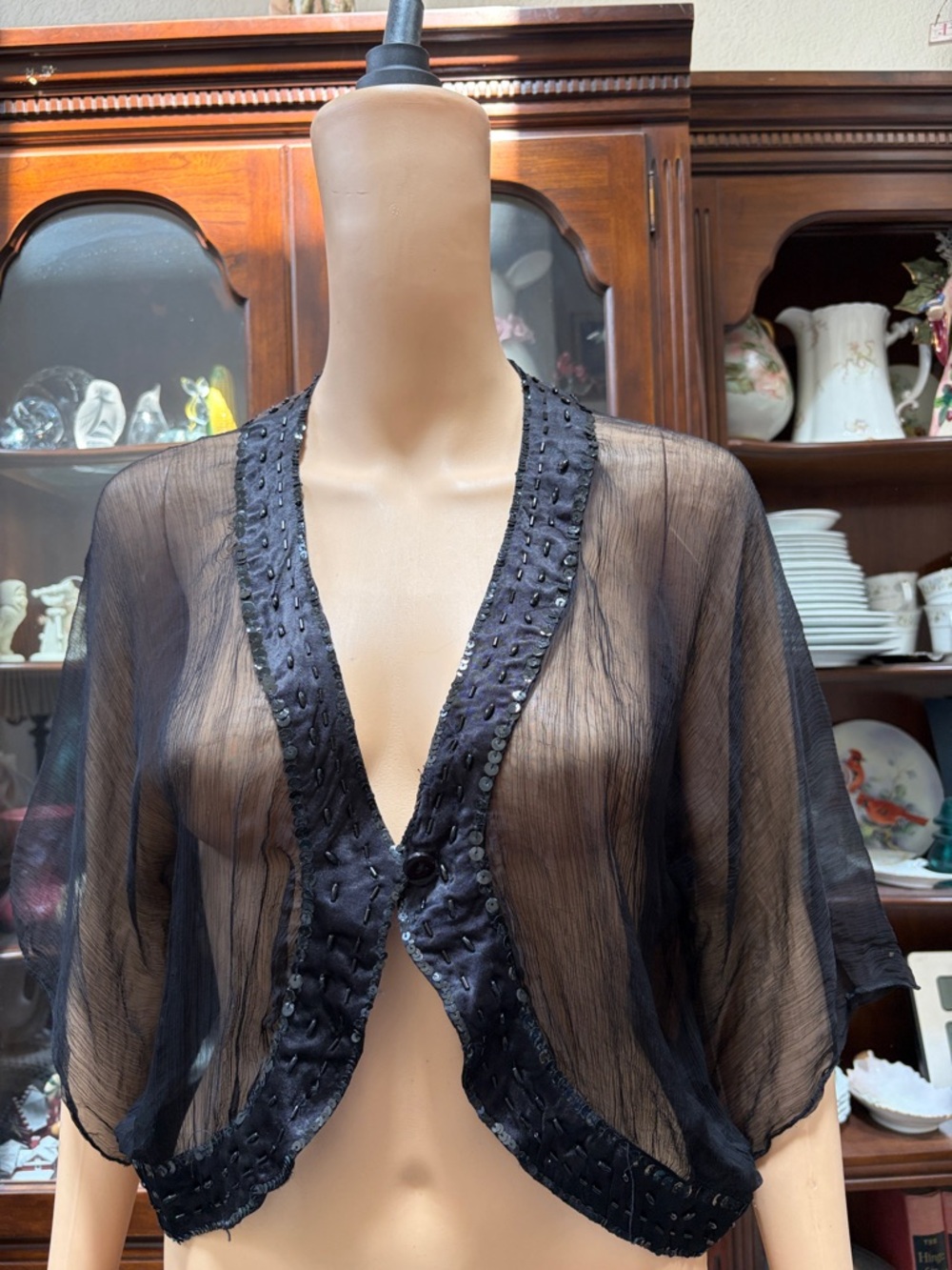 Temptation Black and Gold Label Sheer Top